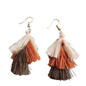 Petite Style Brown Tassel Earrings
